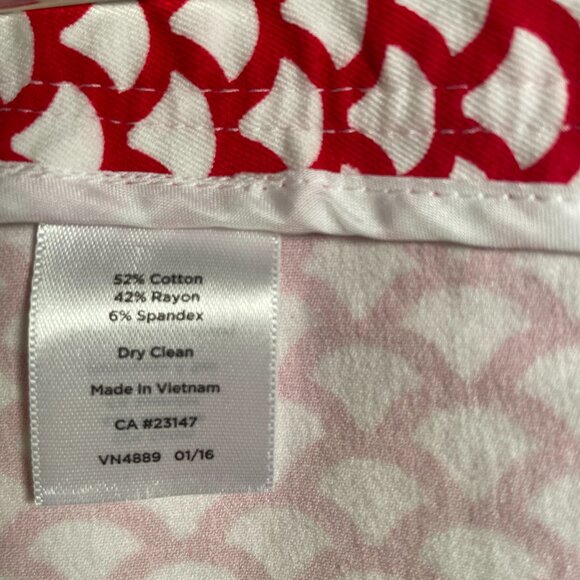 Talbots Womens Size 2 Chatham Straight Leg Side Zip Red/White Ankle Pants - Picture 9 of 11